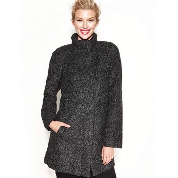 ANNE KLEIN Wool-Blend Boucle Winter Coat - Picture 2 of 12